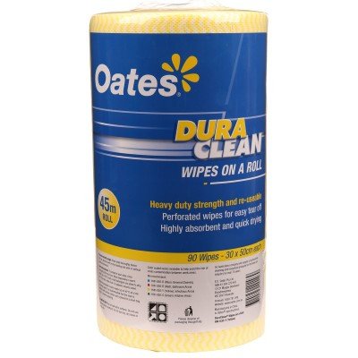 Oates Duraclean Wipes On A Roll Yellow 45m