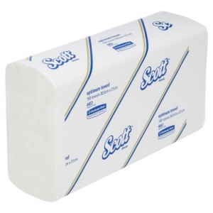 SCOTT 4457 Large Optimum Hand Towel, White 30.5cm x 21cm, 150 Towels per Pack, 1