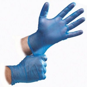 Steeldrill VINYL Gloves Powder Free BLUE - LARGE 100 Gloves per Packet