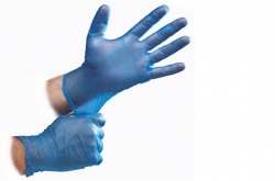 Steeldrill VINYL Gloves Powder Free BLUE - MEDIUM 100 Gloves per Packet