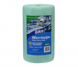 Edco Merriwipe Wipes on a Roll Green Super Heavy Duty Safe for food contact 90 W