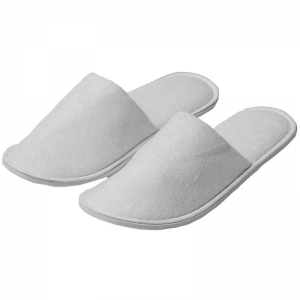 Slippers Closed Toe Terry Cotton White - 100/carton
