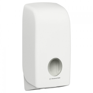 AQUARIUS 69460 Single Sheet Toilet Tissue Dispenser, White Lockable ABS Plastic,
