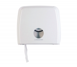 AQUARIUS 70260 Jumbo Roll Toilet Tissue Dispenser, White Lockable ABS Plastic, C