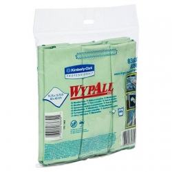 WYPALL 83630 Microfibre Cloth, Green 40cm x 40cm, 6 Cloths per Pack, 4 Packs per
