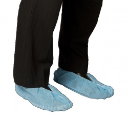 Bastion Polypropylene Shoe Covers, Non Slip Sole, Blue - Carton/1000