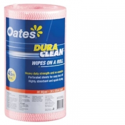 Oates Duraclean Wipes On A Roll Red 45m