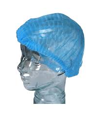 Crimped Disposable Hair Net Blue 21 inch