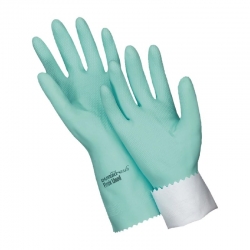 Oates Durafresh Antibacterial Flock Lined Rubber Gloves - Green - Small