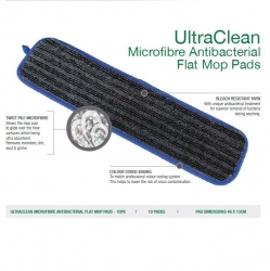 Sabco Ultraclean Microfibre Antibacterial Flat Mop Pads BLUE 10pk